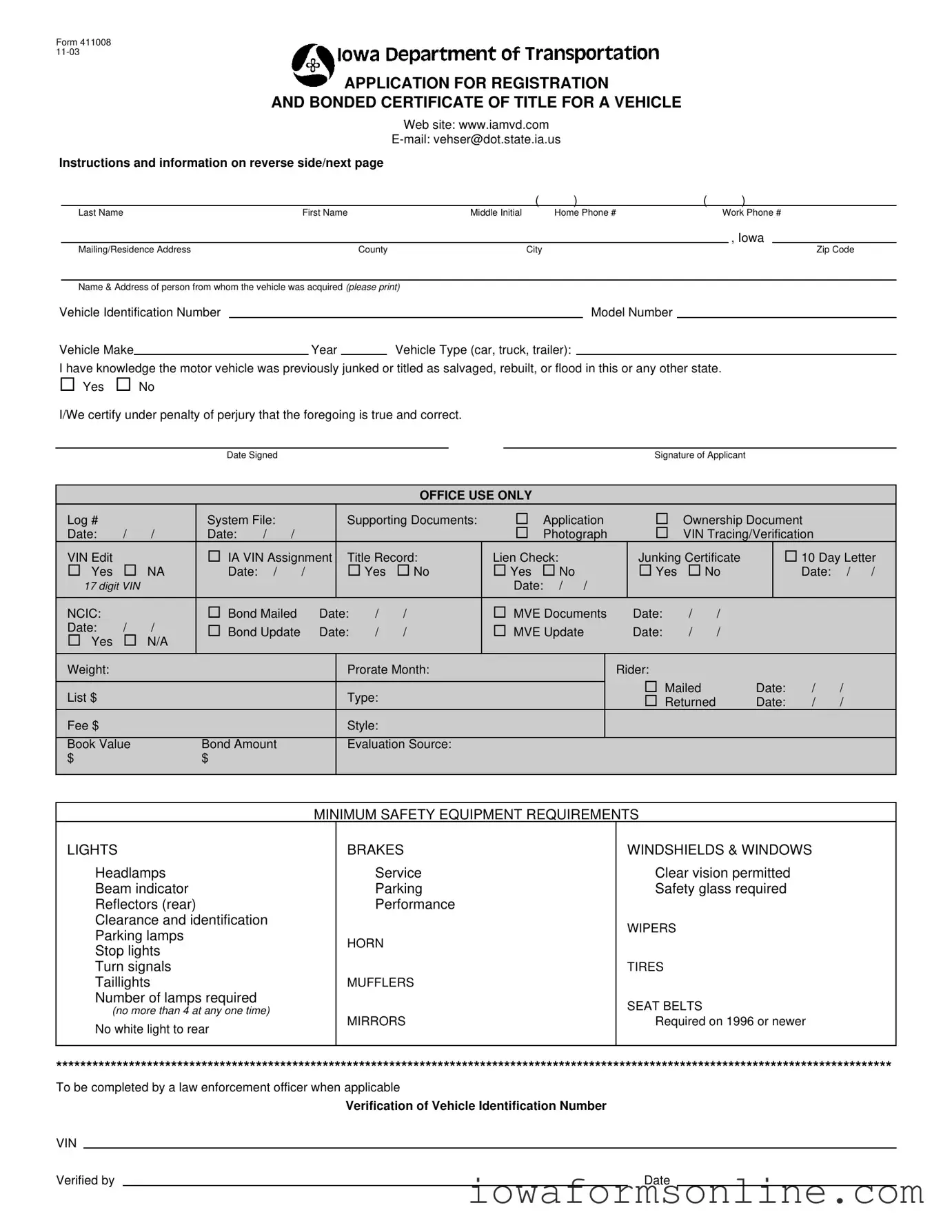 Fill a Valid Iowa 411008 Template
