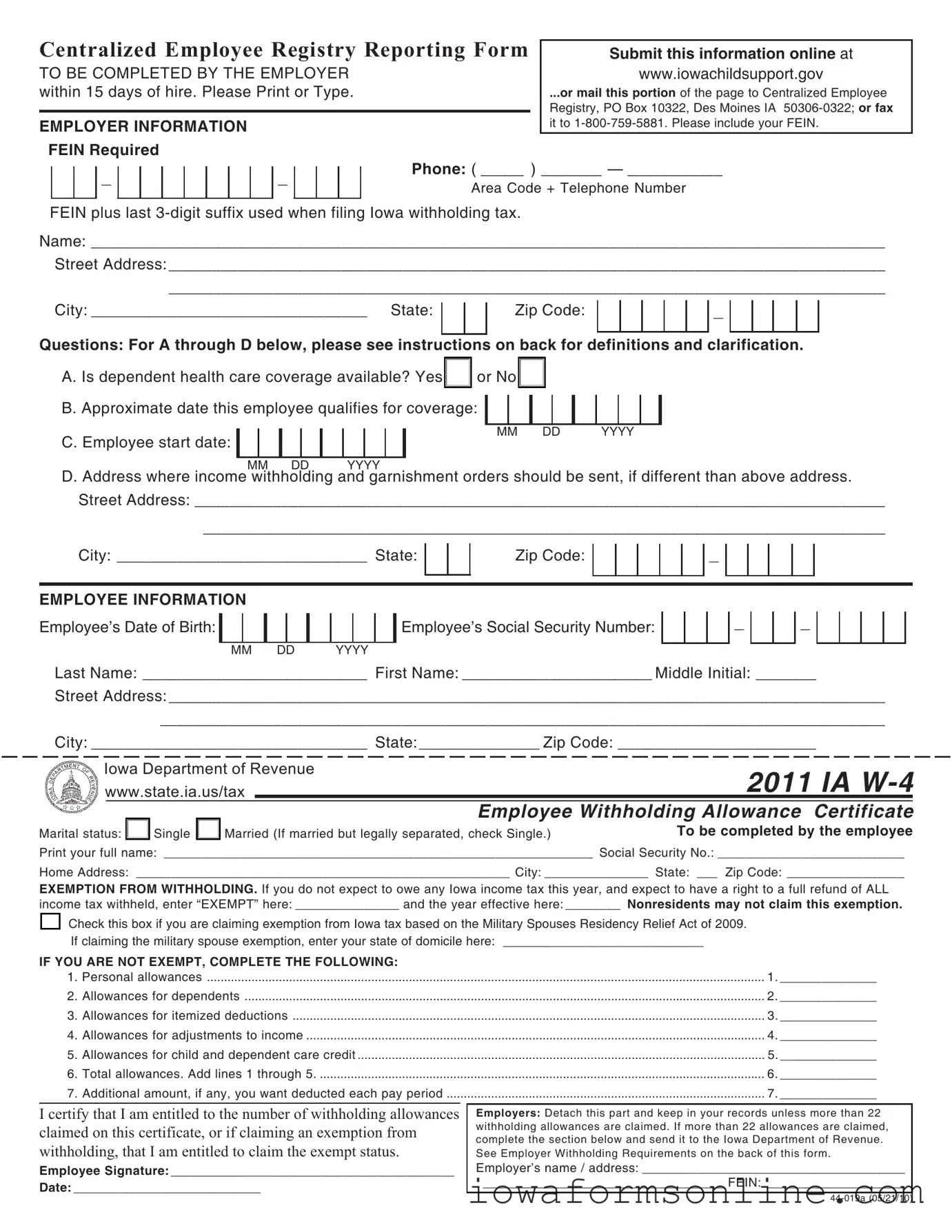 Fill a Valid Iowa 44 019A Template